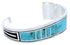 Southwest Turquoise Feather Sterling Silver Cuff Bracelet MX27310
